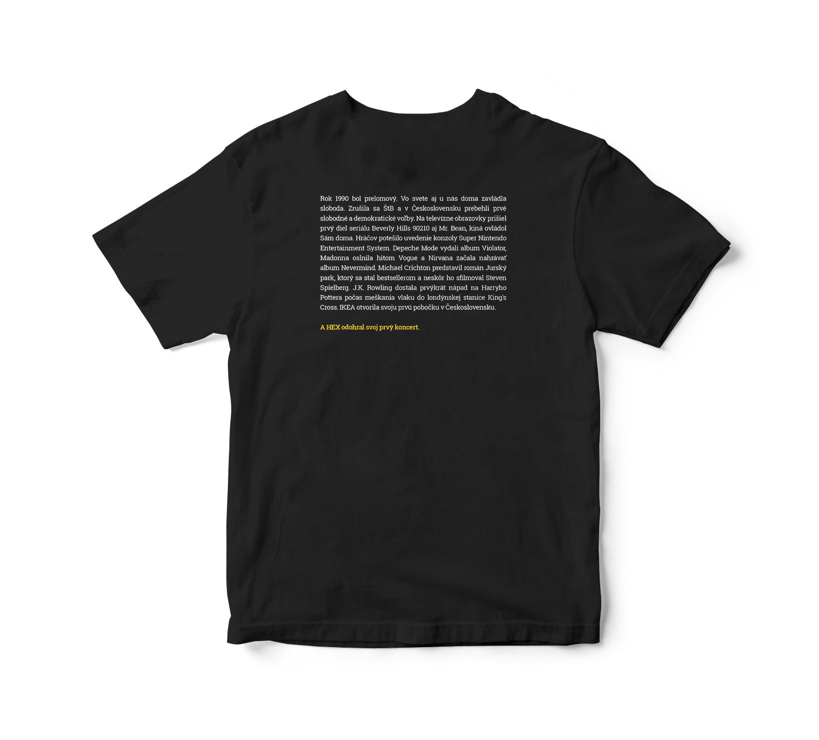 HEX T-shirt, typographic back print