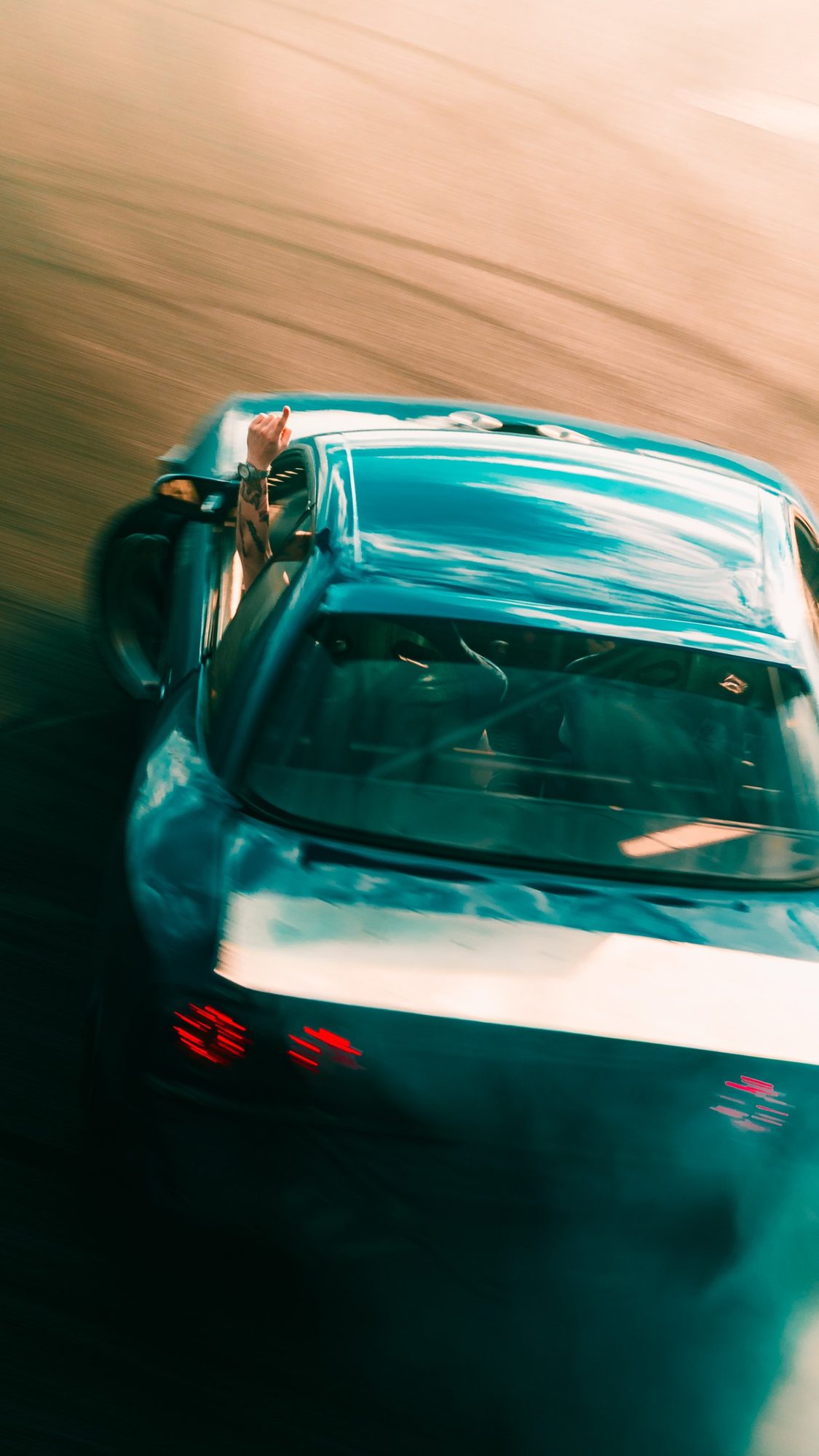 Drift car from above