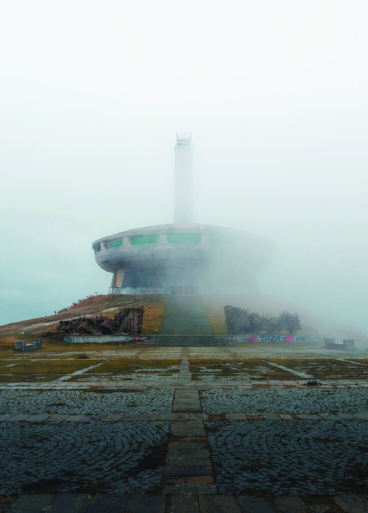 Monument in fog