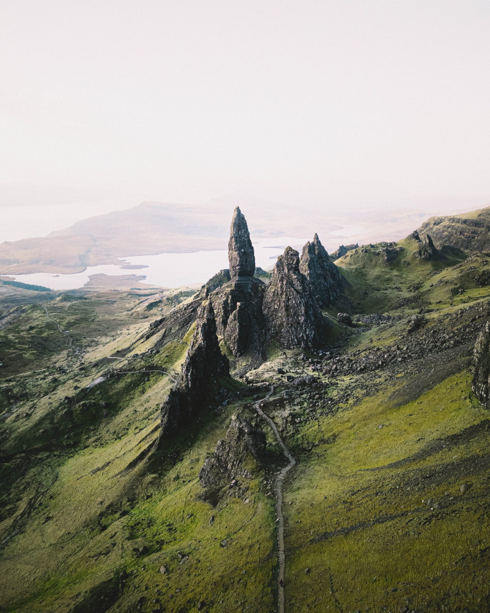 Rock pinnacles from above