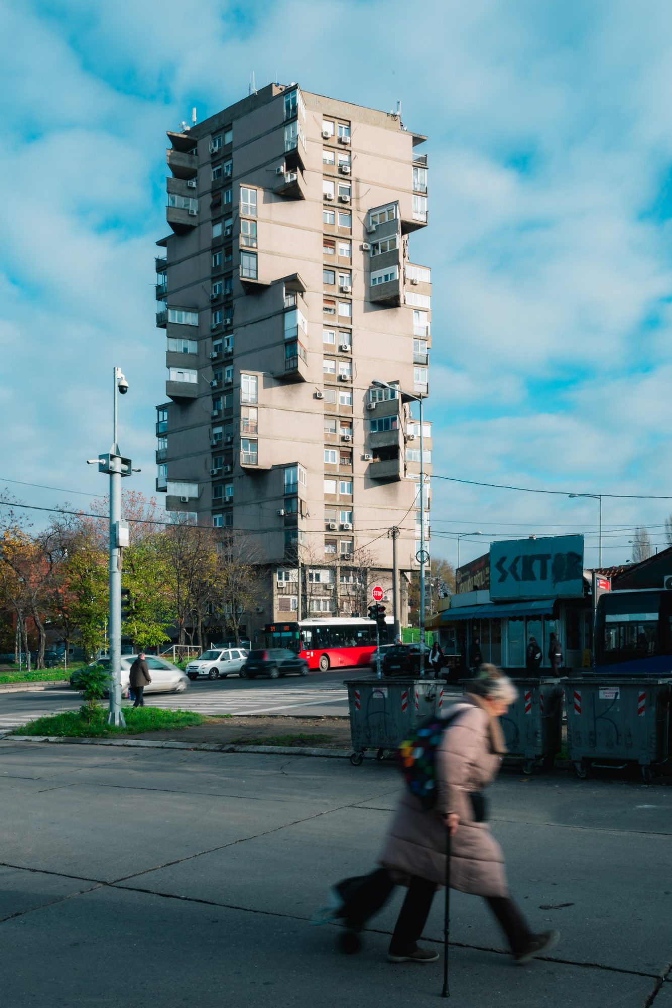 Brutalist tower block